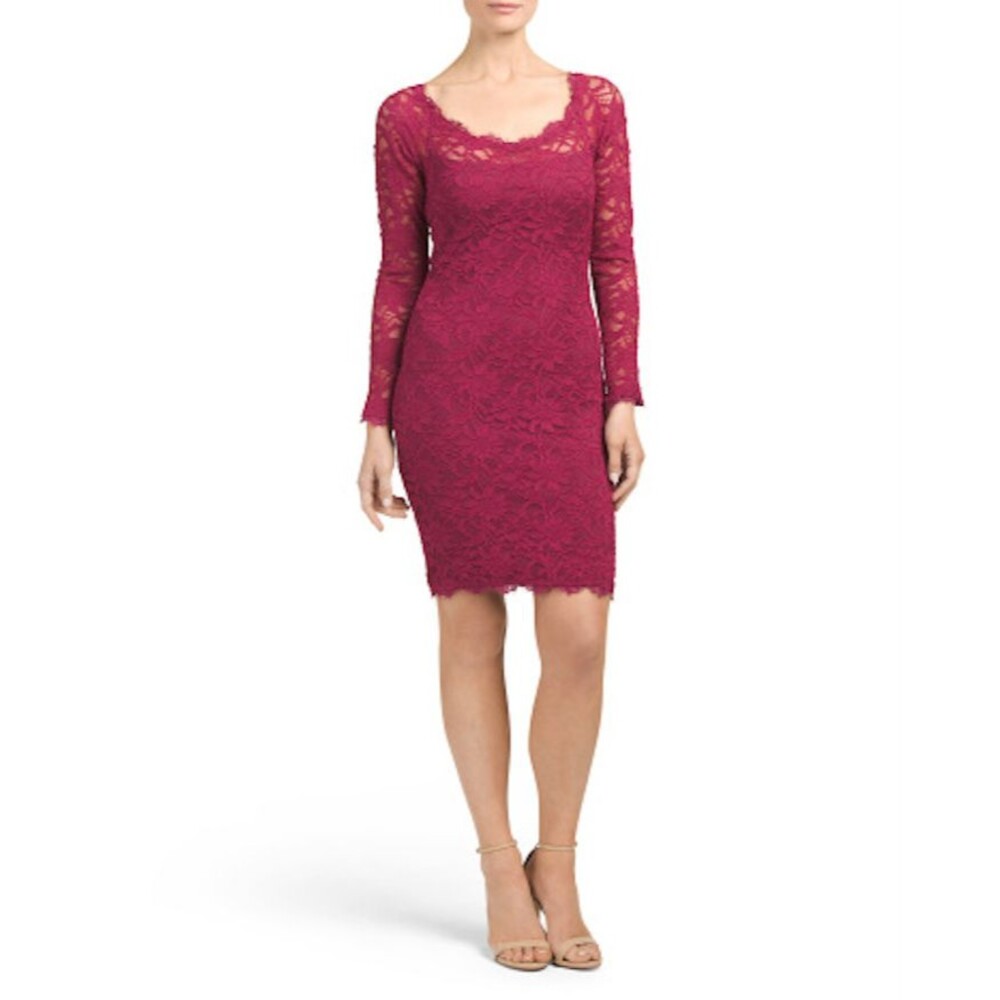 Jump Apparel Lace Long Sleeve Bodycon Dress
